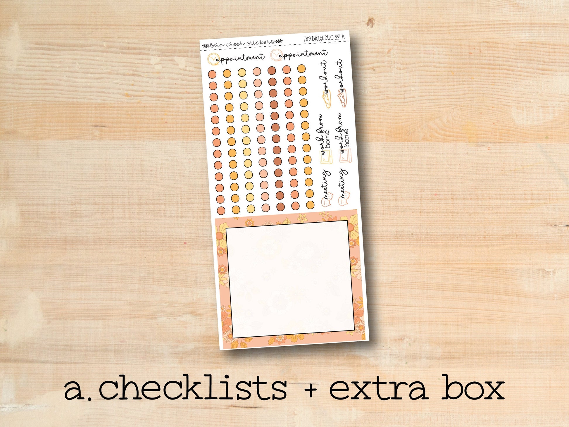 a checklist and extra box on a wooden surface