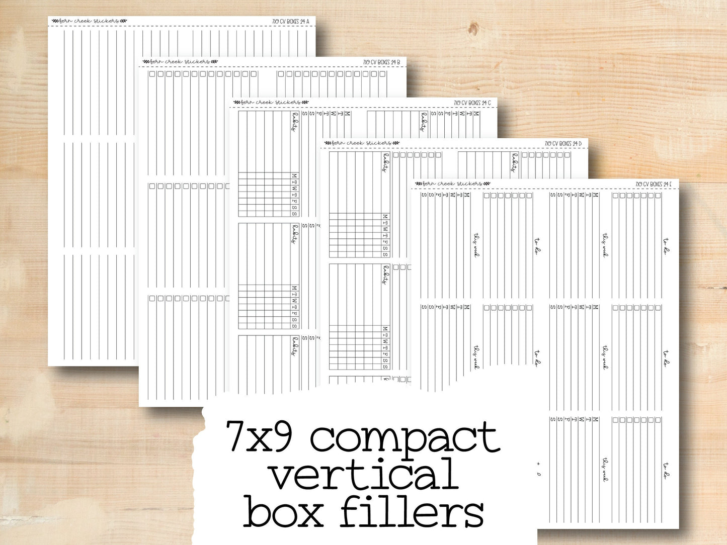 a box filler is shown with the text 7x9 compact vertical box fill