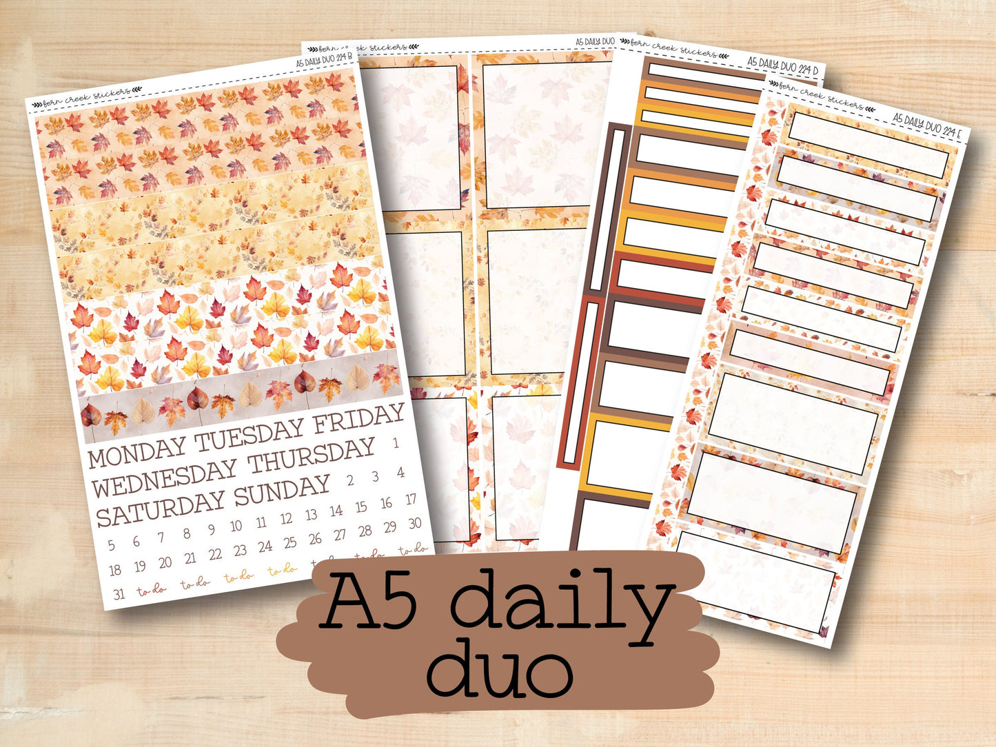 a5 daily planner stickers with a floral pattern