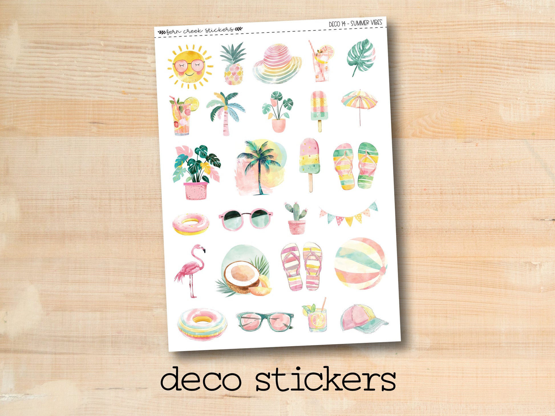 a sticker sheet with a variety of stickers on it