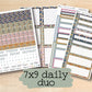 a variety of daily planner pages with the text 7x9 daily duo