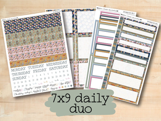 a variety of daily planner pages with the text 7x9 daily duo