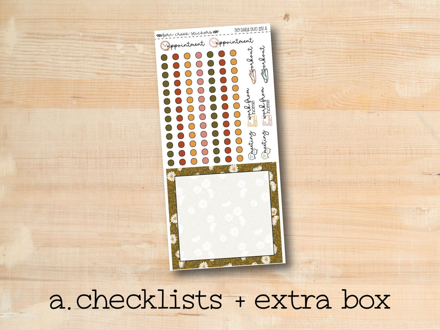 a checklist and extra box on a wooden surface