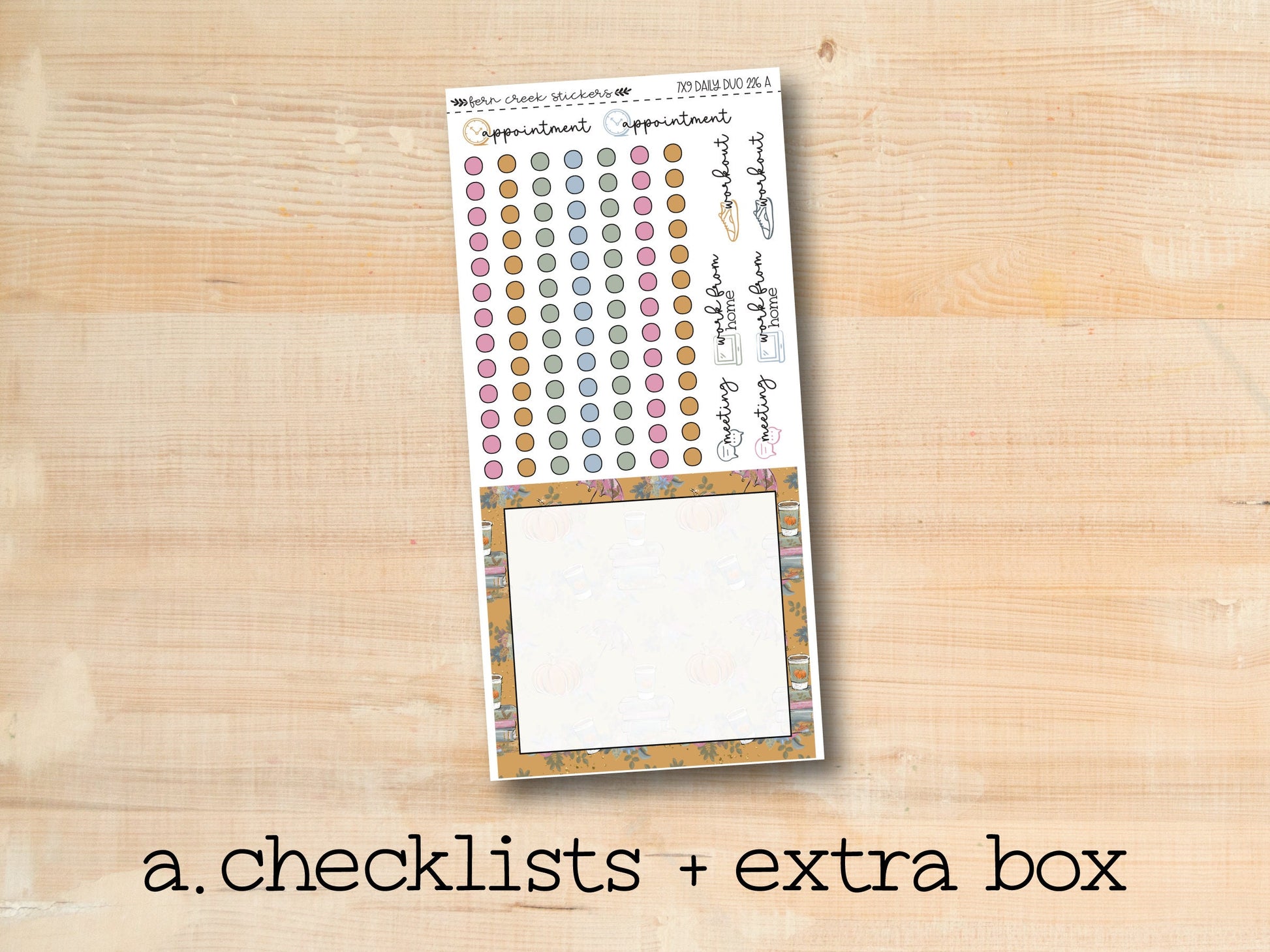 a checklist and extra box on a wooden surface