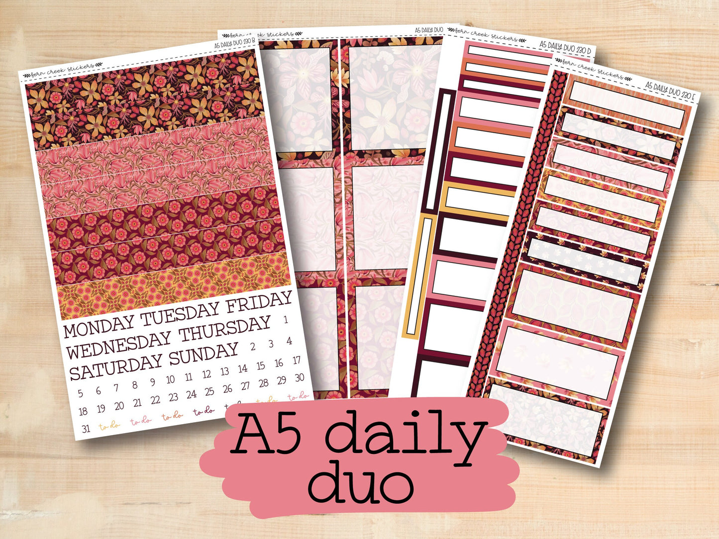 a5 daily planner stickers for the month of the week