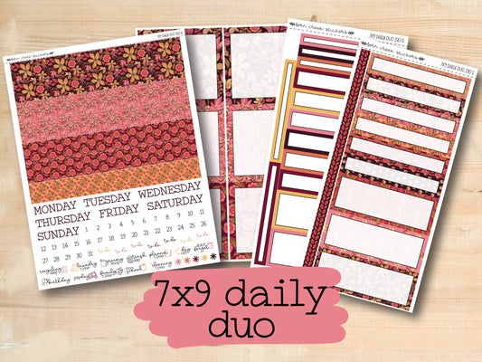 a set of planner stickers with the text 7x9 daily duo