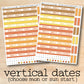 a pair of vertical date cards with a wooden background