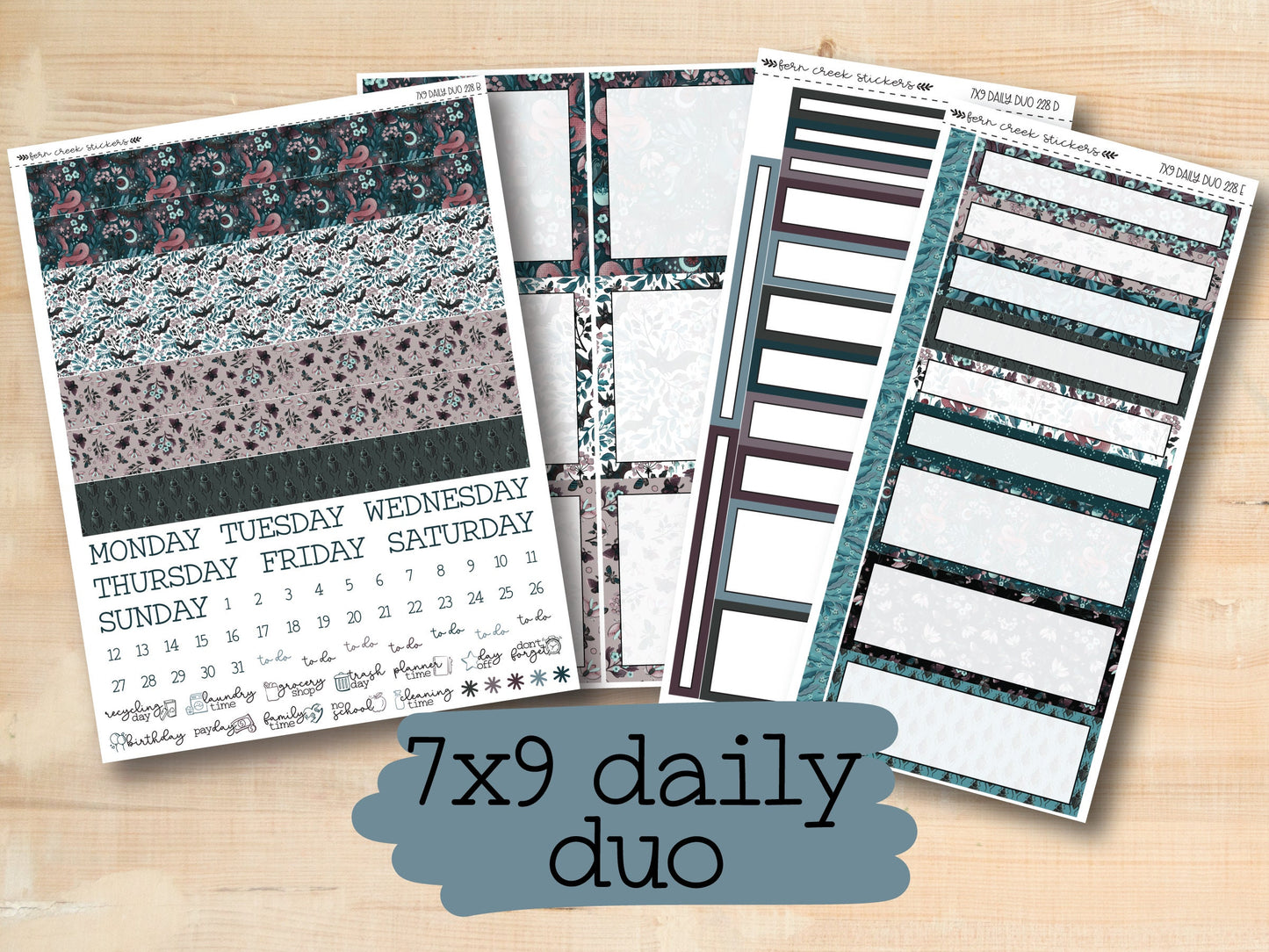 a collection of planner pages with the text 7x9 daily duo