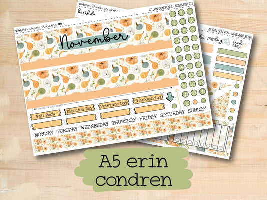 a5 printable planner stickers for the month of november