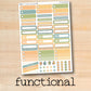 the functional planner sticker is shown on a wooden surface