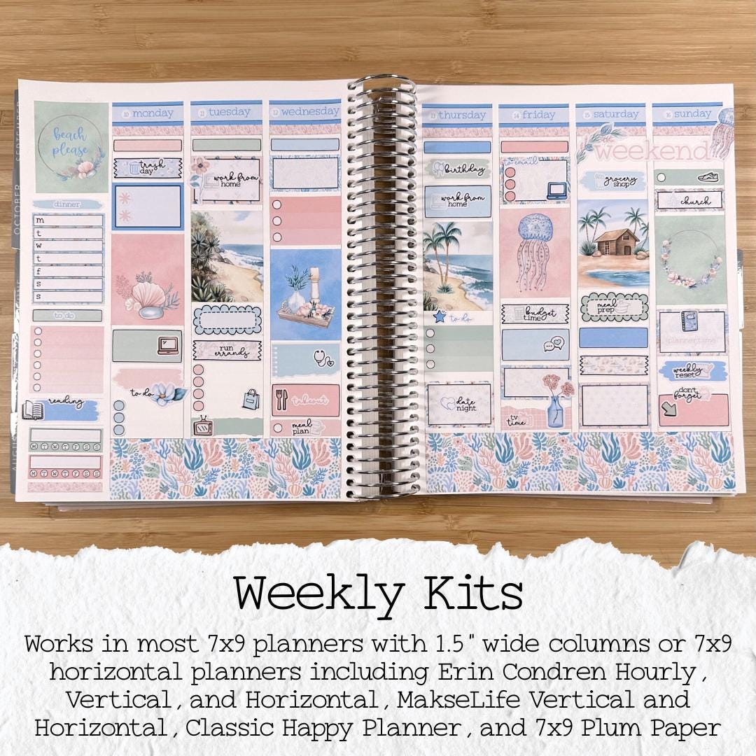 a planner spread with the words weekly kits on it