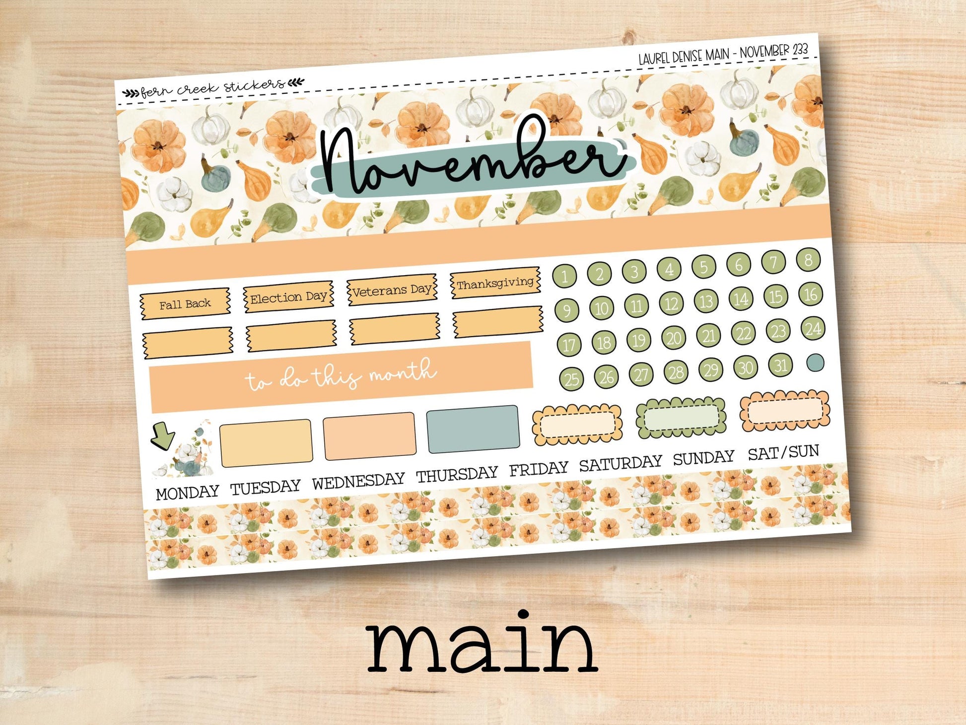 a planner sticker with the words november on it