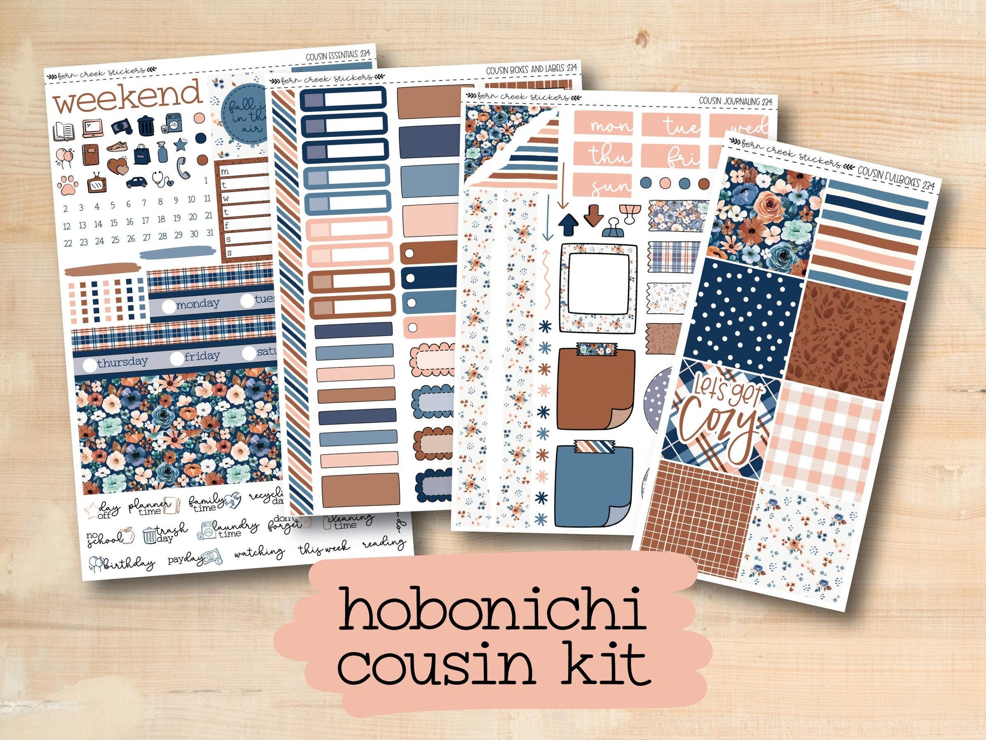 the hobonich cousin kit includes a variety of stickers