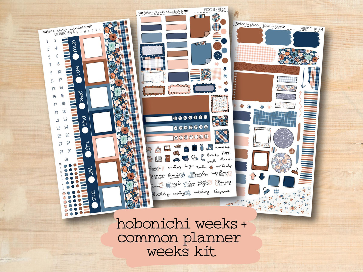 a collection of planner stickers with the text hobonichi weeks and common