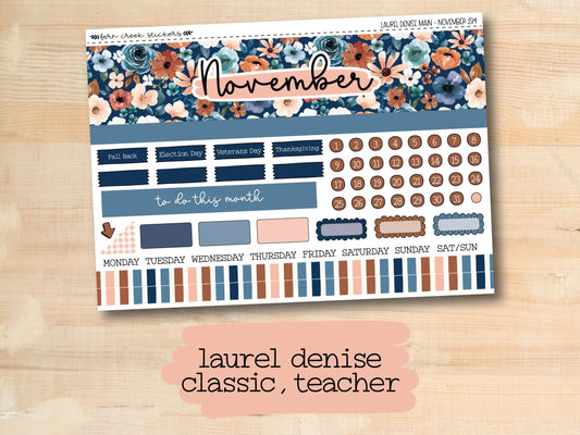 a planner sticker with flowers and stripes