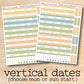 a pair of vertical date sheets on a wooden surface