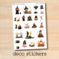 a sticker sheet with a variety of halloween stickers on it