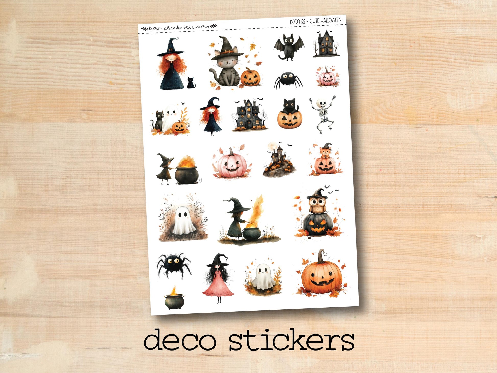 a sticker sheet with a variety of halloween stickers on it