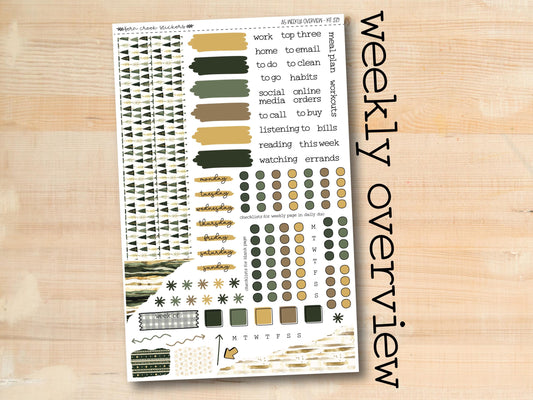 a sheet of stickers with a wooden background