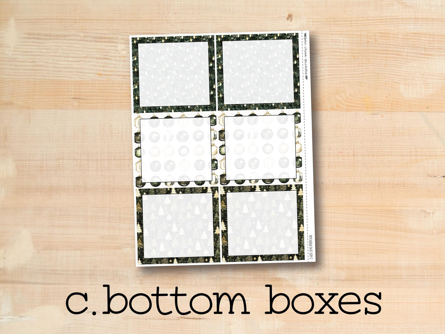 a picture of a wooden surface with the words c bottom boxes