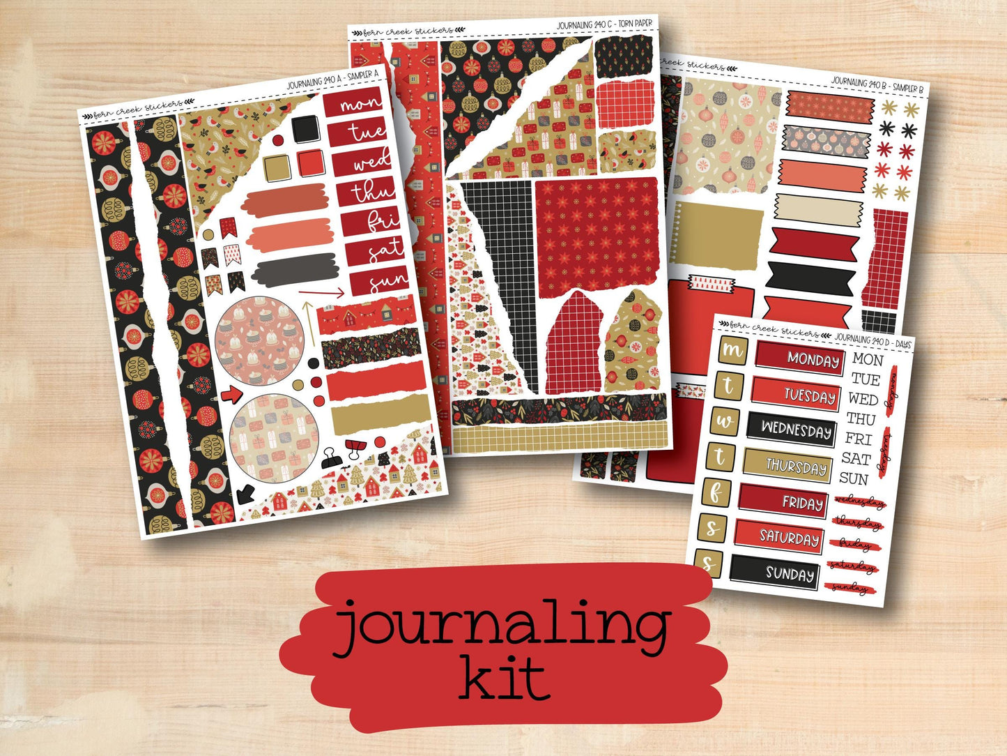 the journaling kit includes a variety of stickers