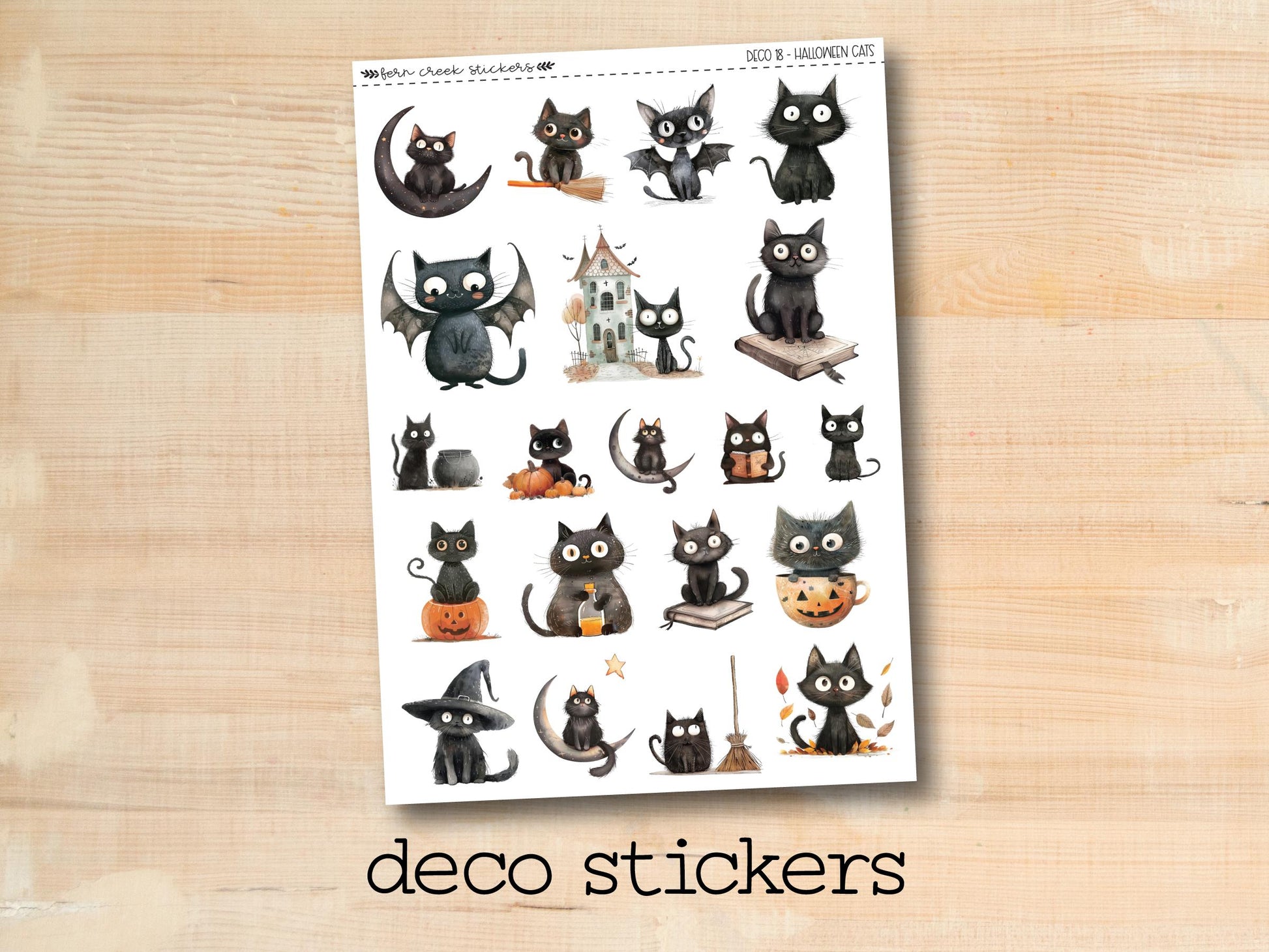 a sticker sheet with a bunch of cats on it