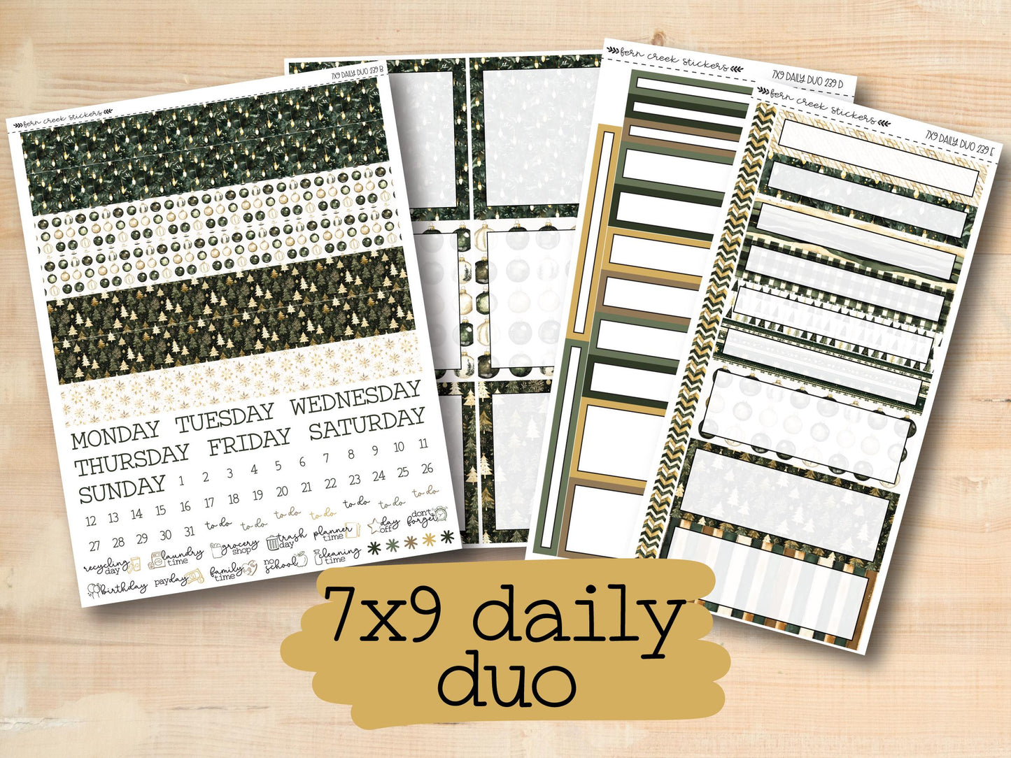 a collection of planner stickers with the text 7x9 daily duo