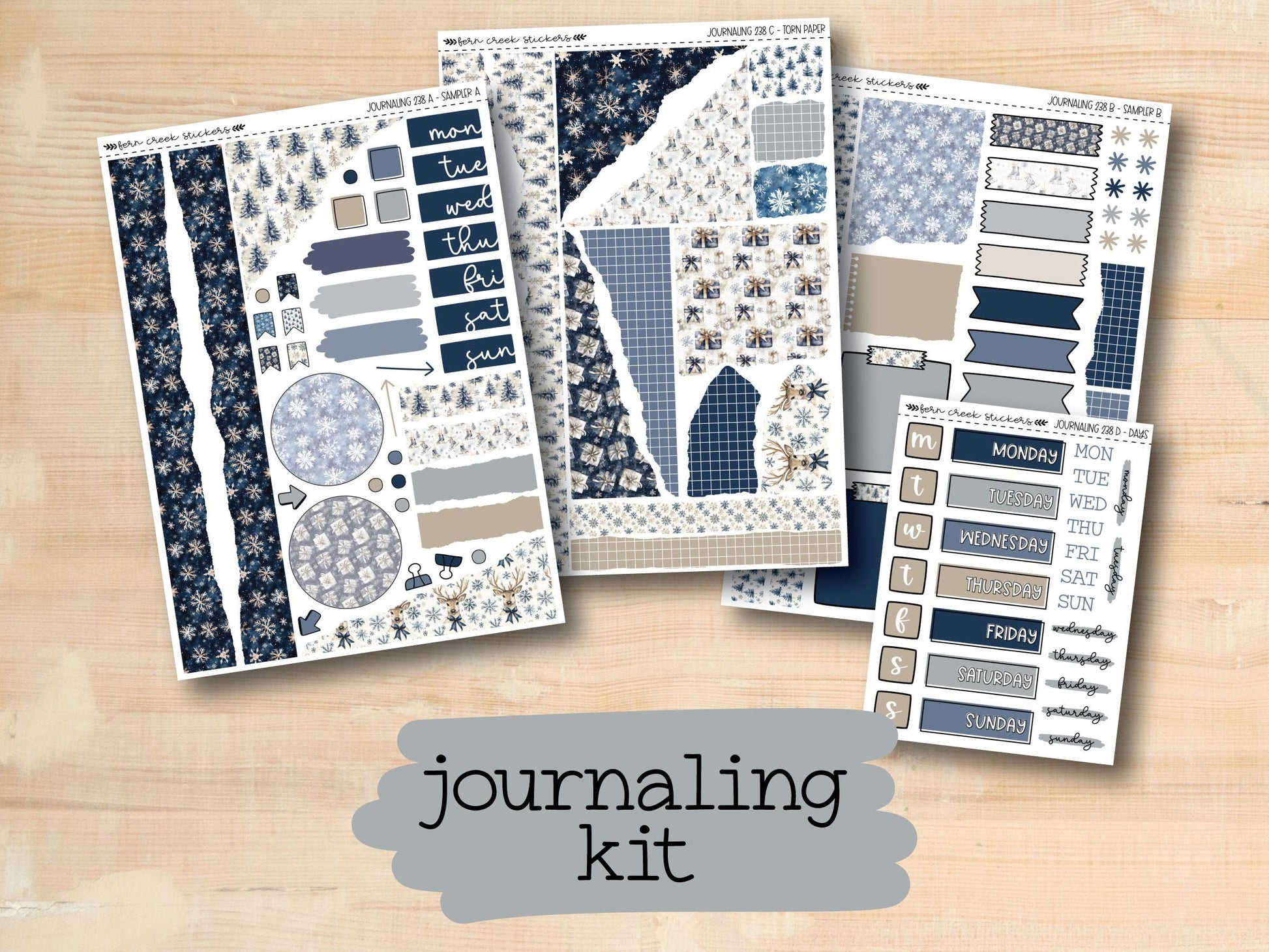 a group of stickers with the text journaling kit