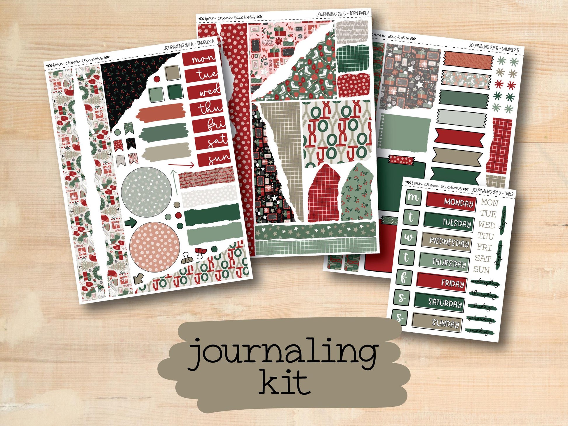 a collection of christmas planner stickers with the text journaling kit