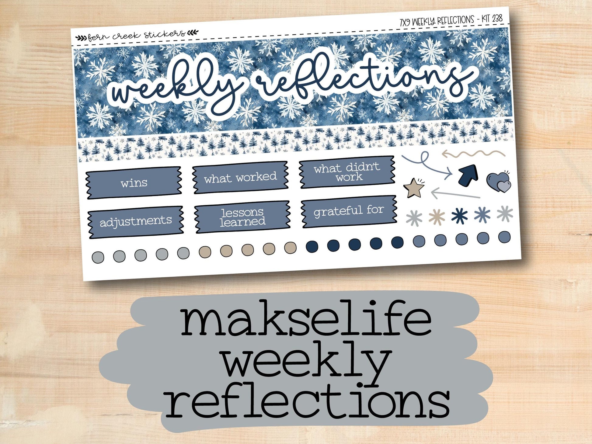 a sticker with the words weekly reflections on it