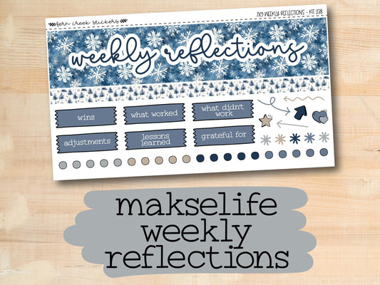 a sticker with the words weekly reflections on it