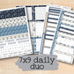 a set of planner pages with the text 7x9 daily duo