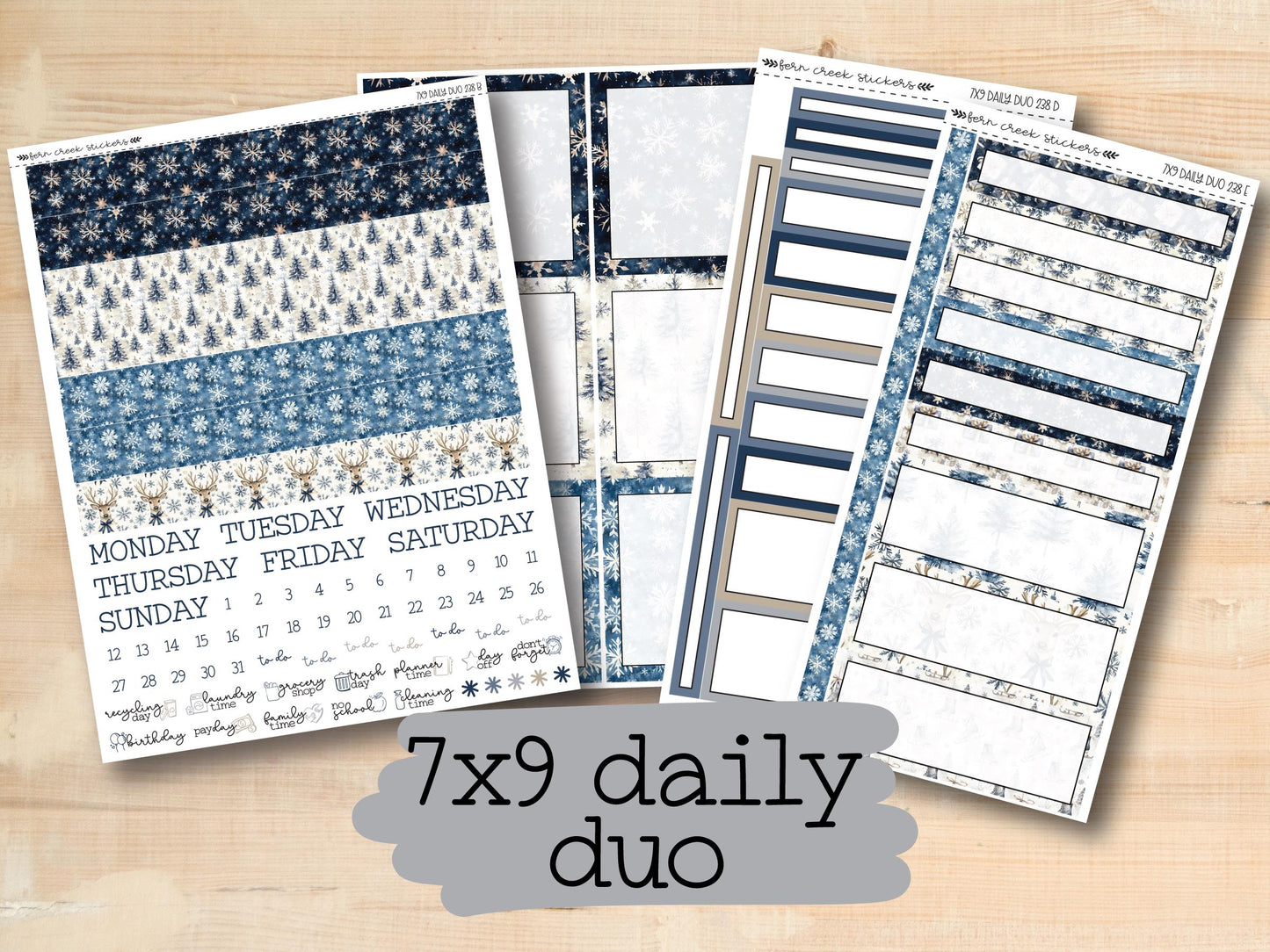 a set of planner pages with the text 7x9 daily duo