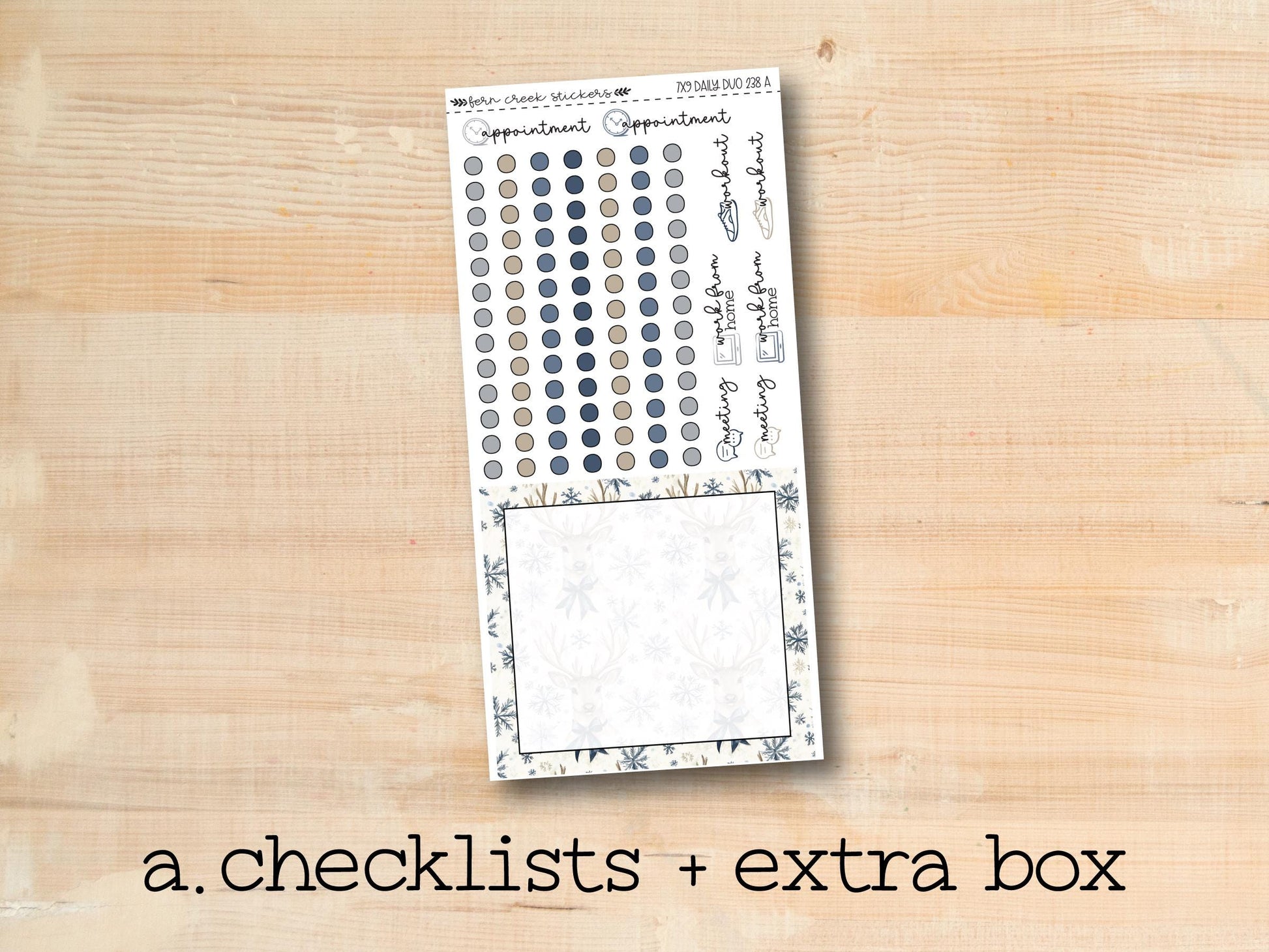 a checklist and extra box on a wooden surface