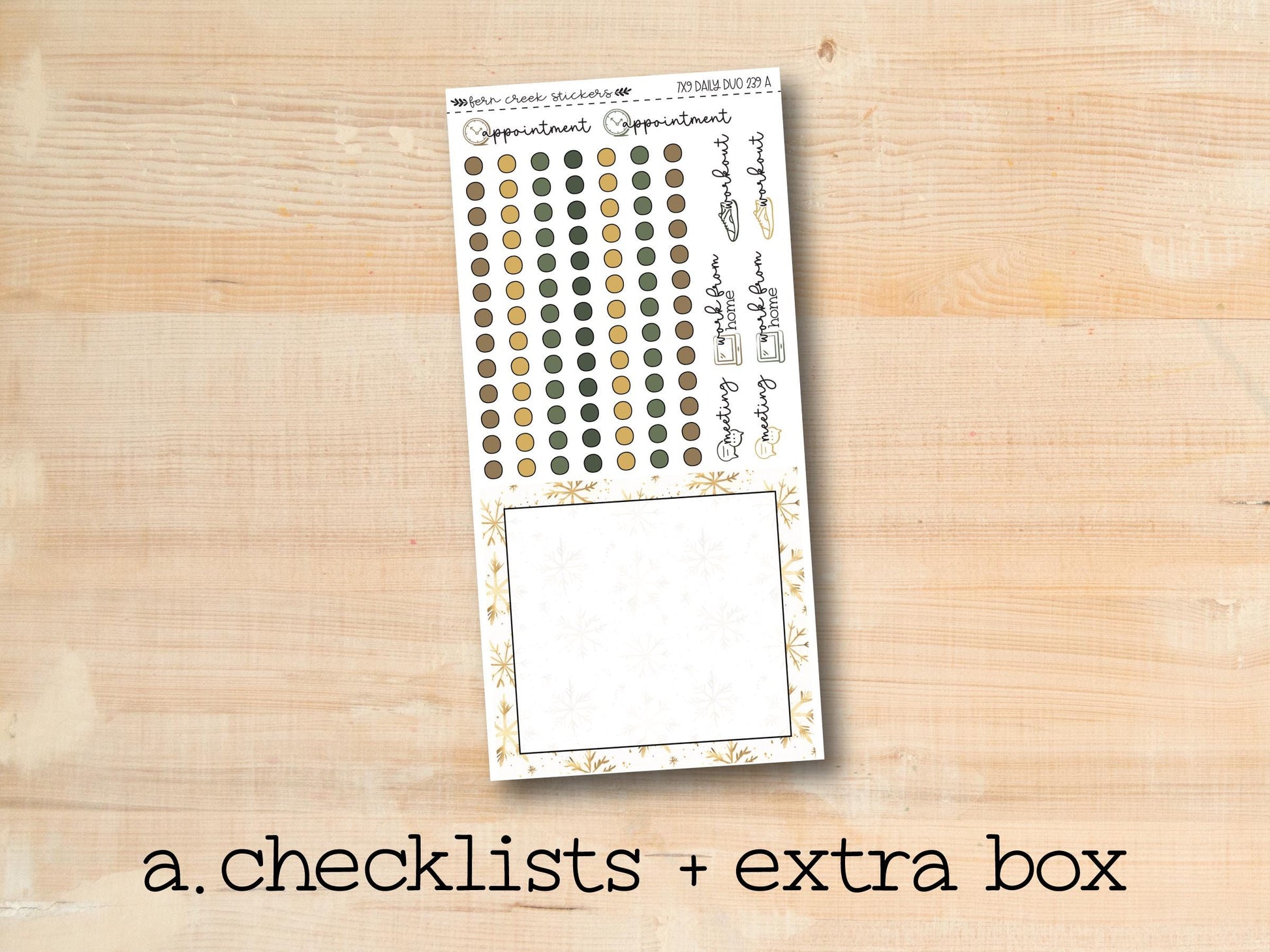 a checklist and extra box on a wooden surface