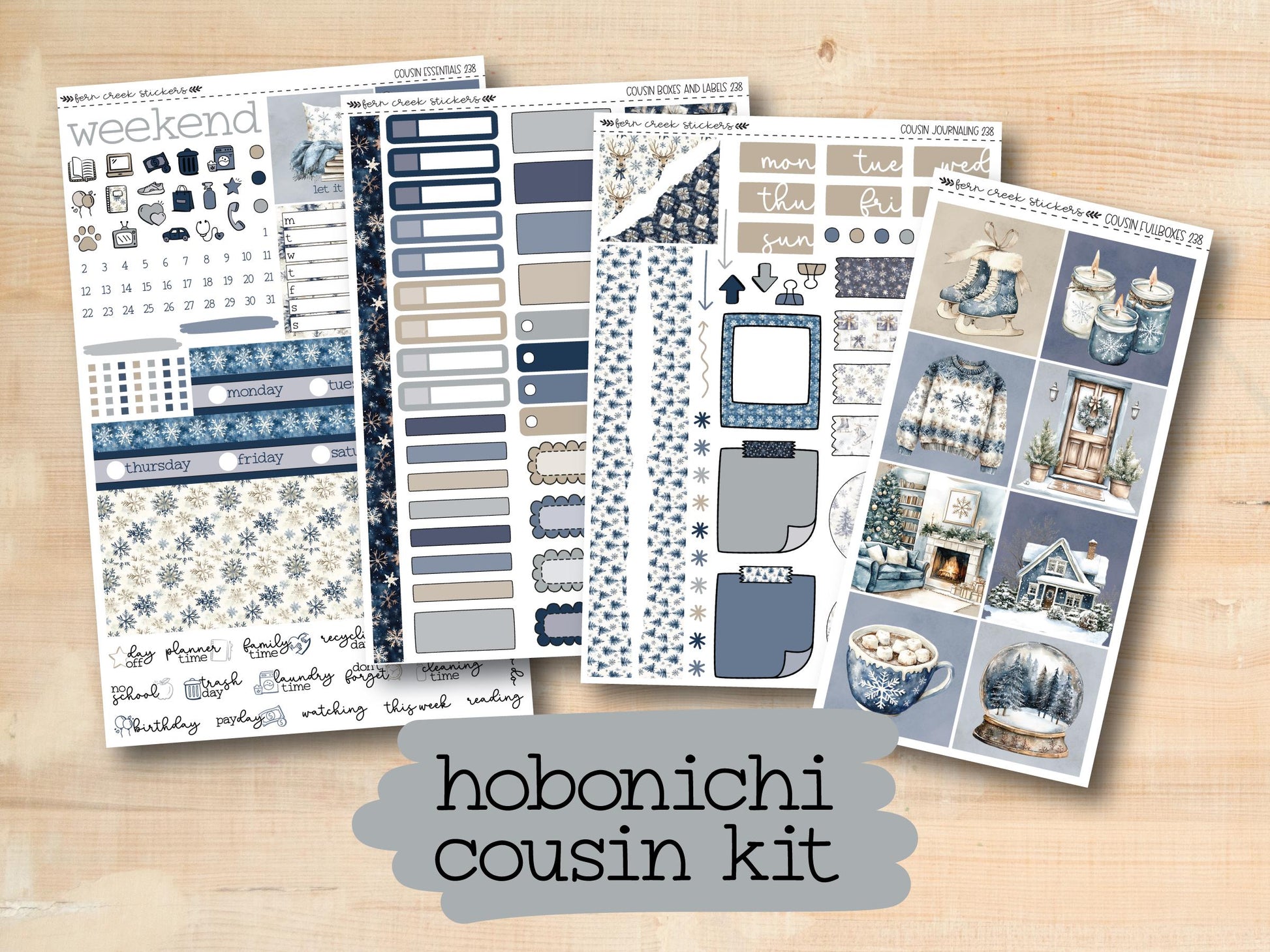 the hobonich cousin kit includes a variety of stickers