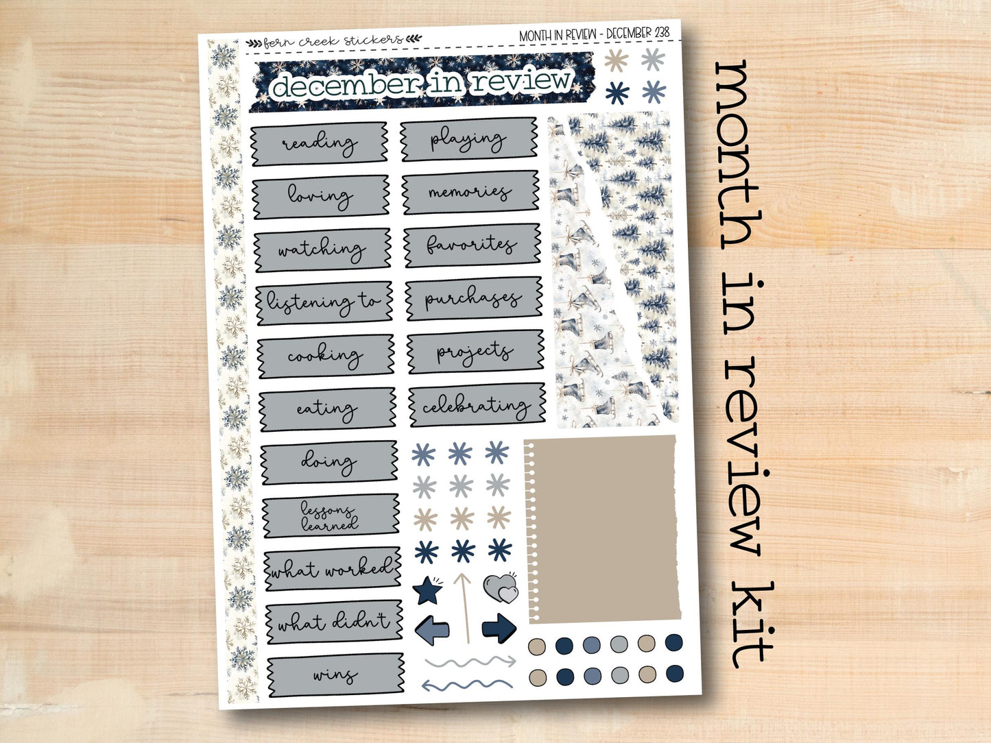 a planner sticker with a snowflake theme