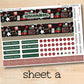 a sheet of stickers with a christmas theme