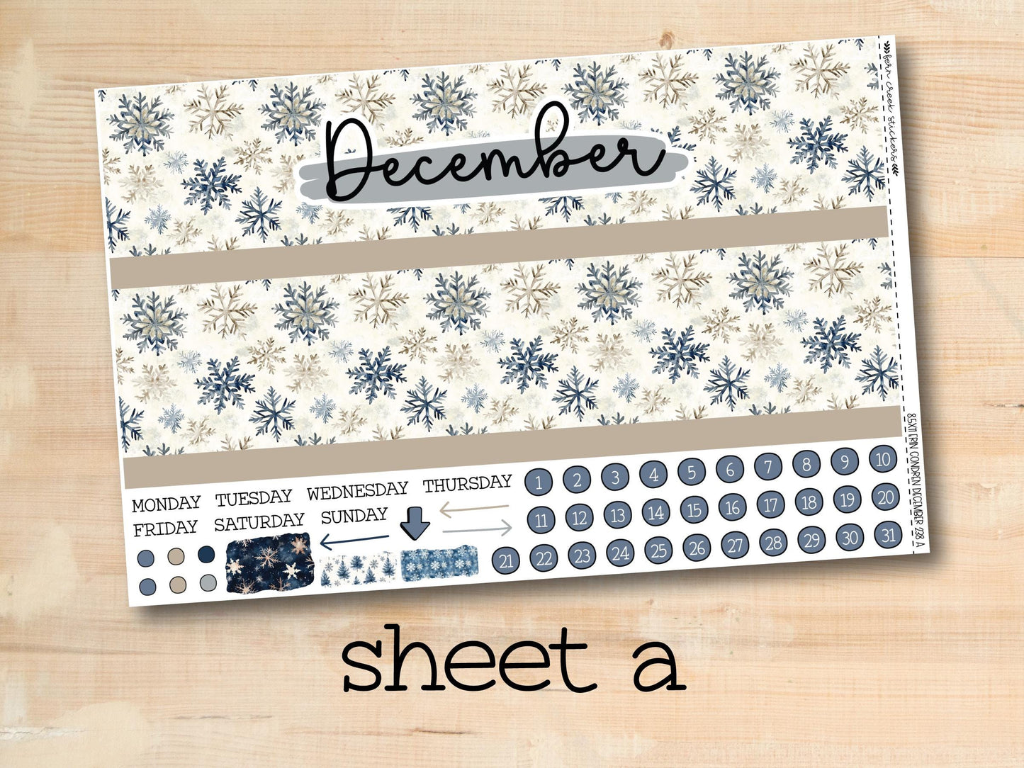 a sheet of paper with the word december written on it