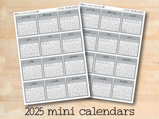 two calendars on a wooden surface with the words mini calendars