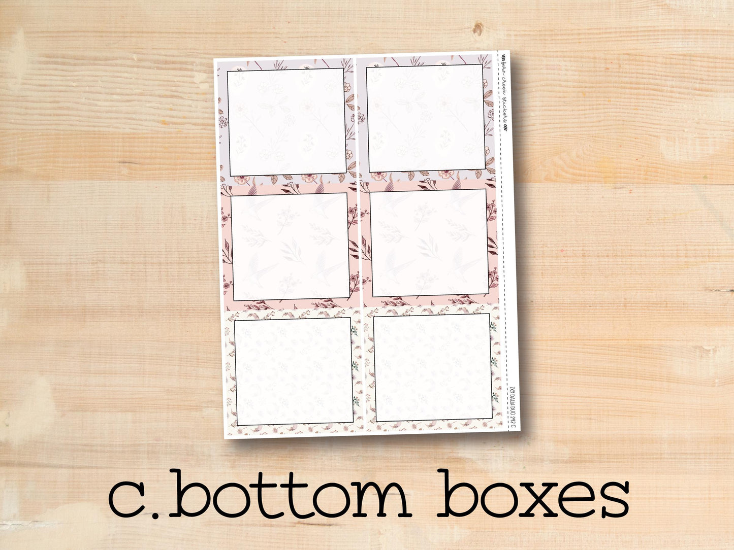 a picture of a wooden surface with the words c bottom boxes