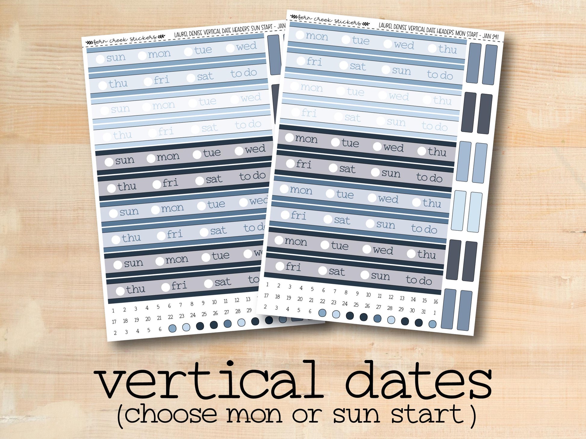 a pair of vertical date stickers with the words vertical date on them