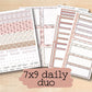 a set of planner stickers with the text 7x9 daily duo