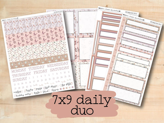 a set of planner stickers with the text 7x9 daily duo