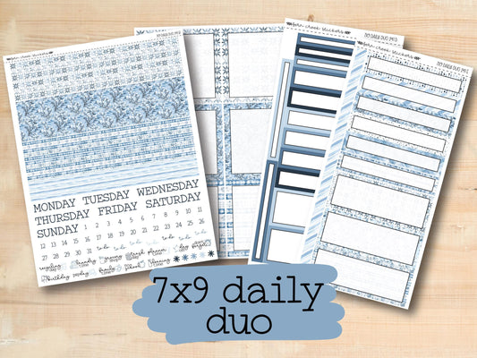 a set of three daily planner pages with the text 7x9 daily duo