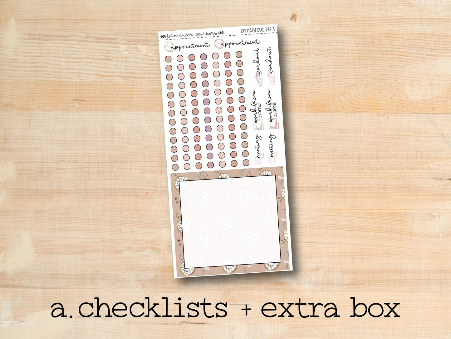 a checklist and extra box on a wooden surface