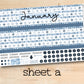 a sheet of paper with the word january written on it