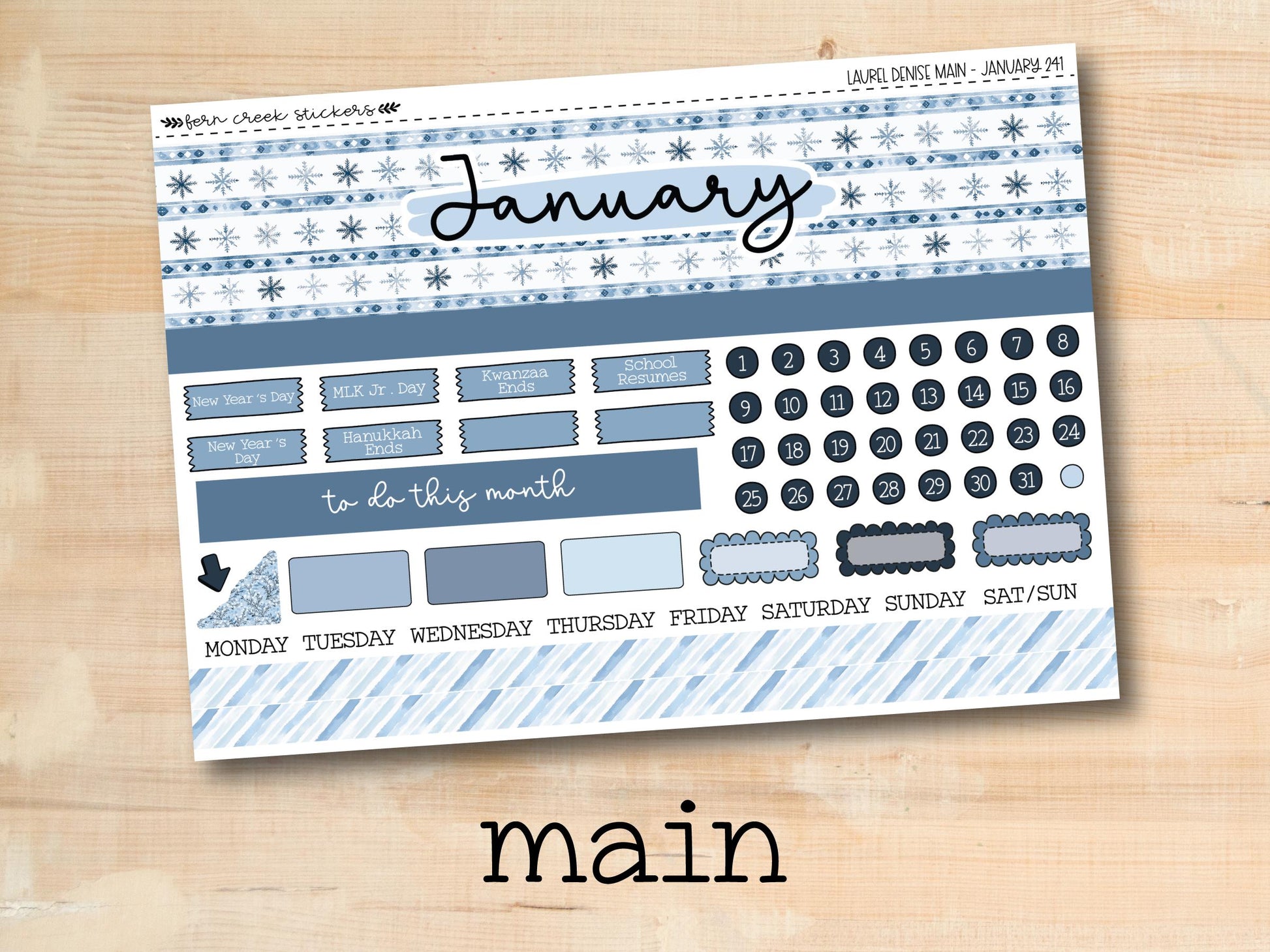 a planner sticker with the words january on it