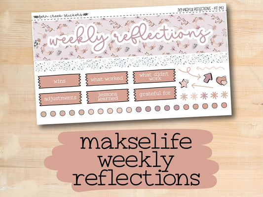 a sticker with the words weekly reflections on it