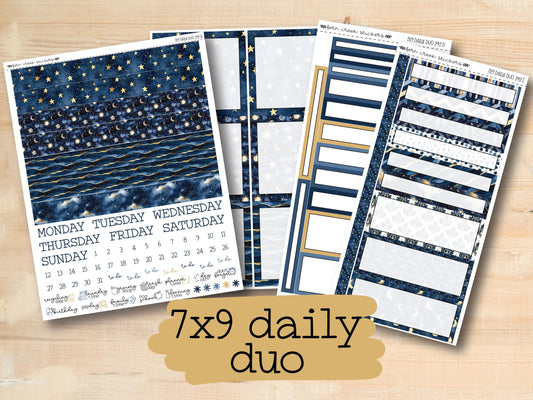 a set of planner stickers with the text 7x9 daily duo